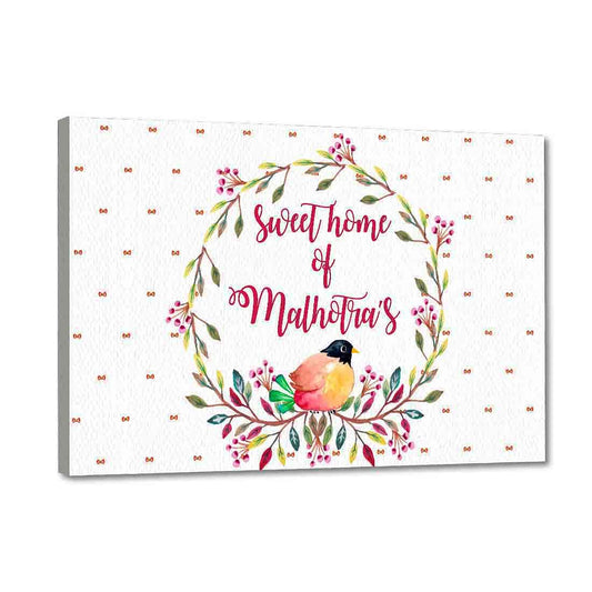 Beautiful Floral Personalized Door Name Plate - Tiara Style Nutcase