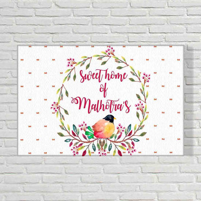 Beautiful Floral Personalized Door Name Plate - Tiara Style Nutcase