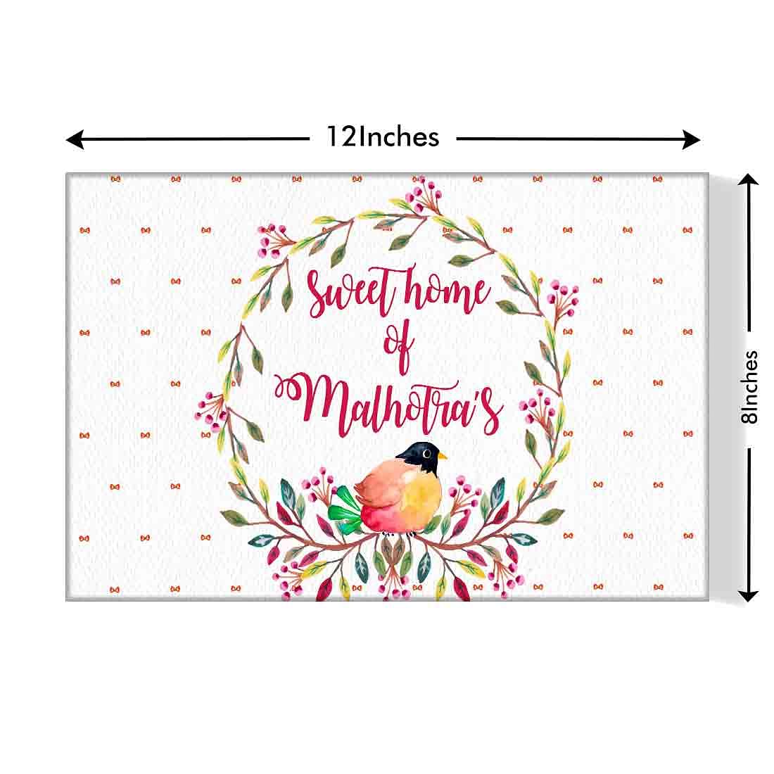 Beautiful Floral Personalized Door Name Plate - Tiara Style Nutcase