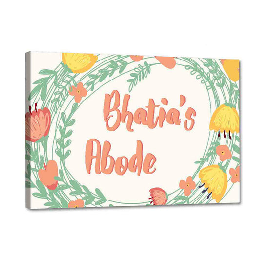 Beautiful Floral Personalized Door Name Plate - Floral Nutcase