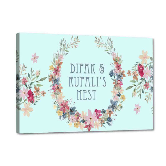 New Personalized Home Name Plate - Floral Ring Nutcase