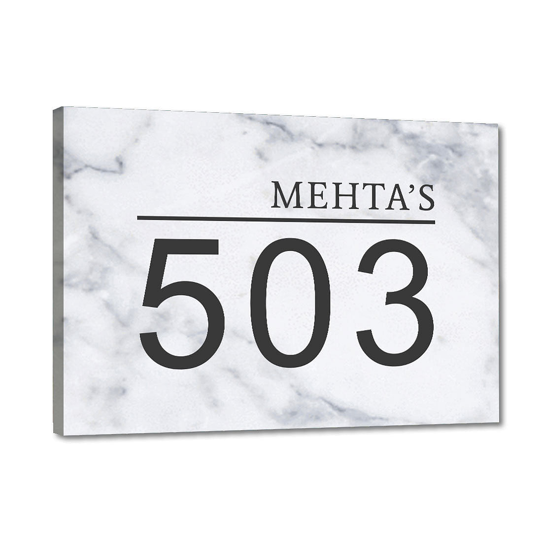 Customized Elegant Name Plate for Door - White Classic Nutcase