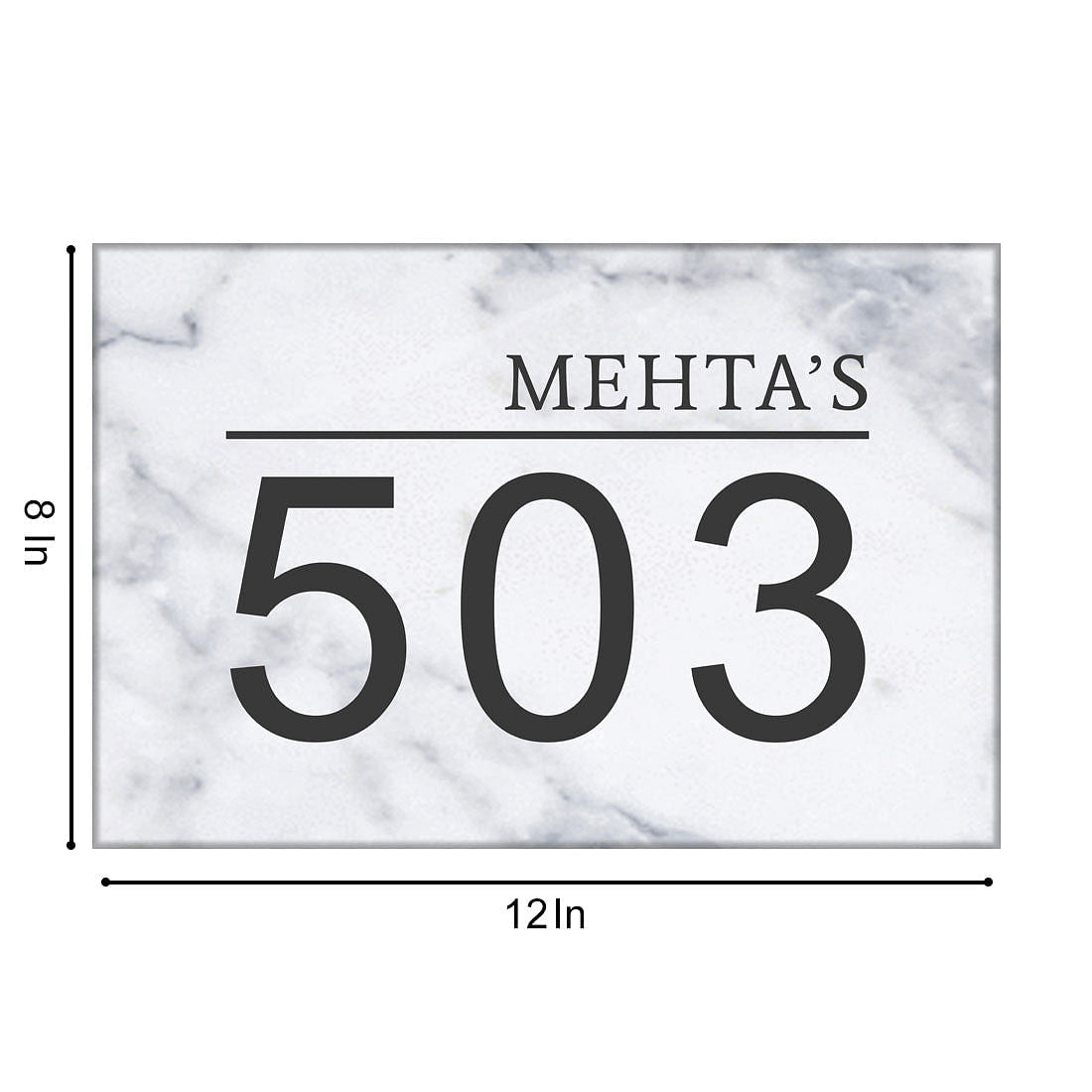 Customized Elegant Name Plate for Door - White Classic Nutcase