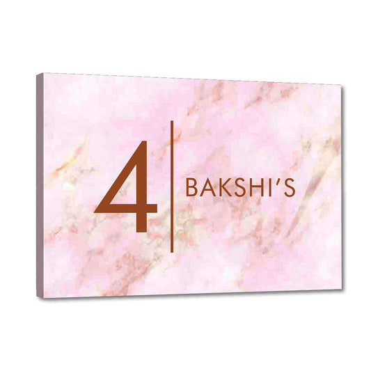 Personalized Name Plate for Home Door - Pink Elegance Nutcase