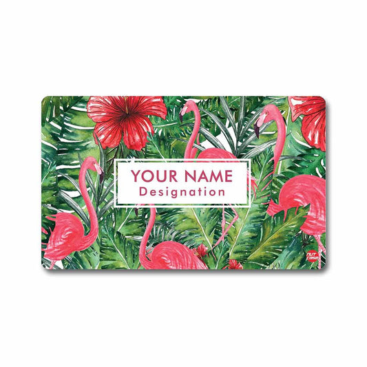 Personalized NFC Business Card -  Hibiscus Flower with flamingoes Nutcase