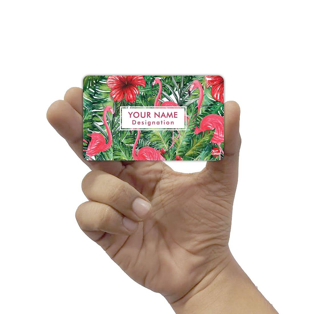 Personalized NFC Business Card -  Hibiscus Flower with flamingoes Nutcase