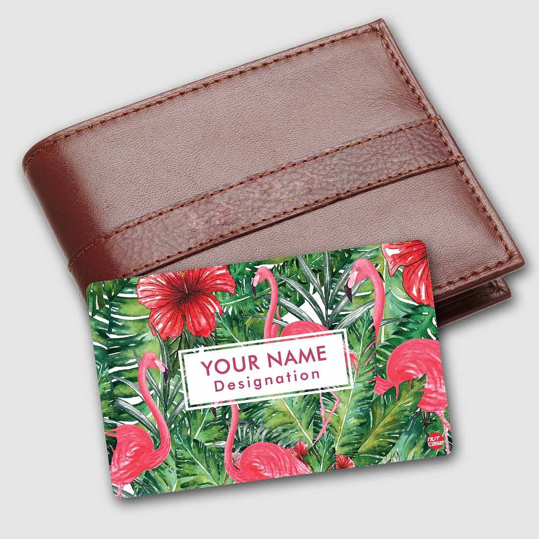 Personalized NFC Business Card -  Hibiscus Flower with flamingoes Nutcase