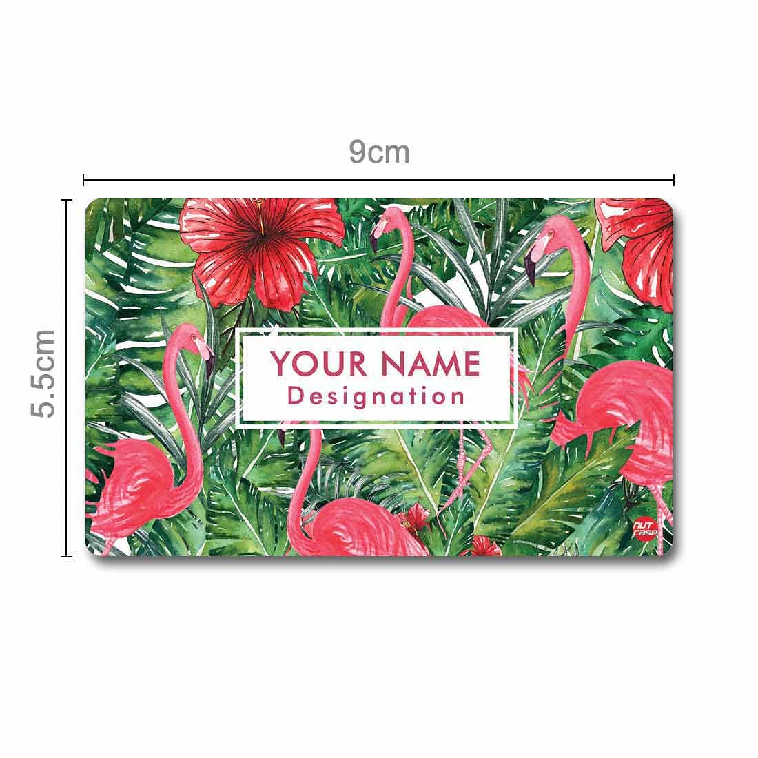 Personalized NFC Business Card -  Hibiscus Flower with flamingoes Nutcase