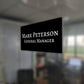 Personalised Company Name Plate Design for Office Entrance - Manager