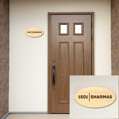 Wooden Nameplate for Home Bungalow Personalized Door Sign