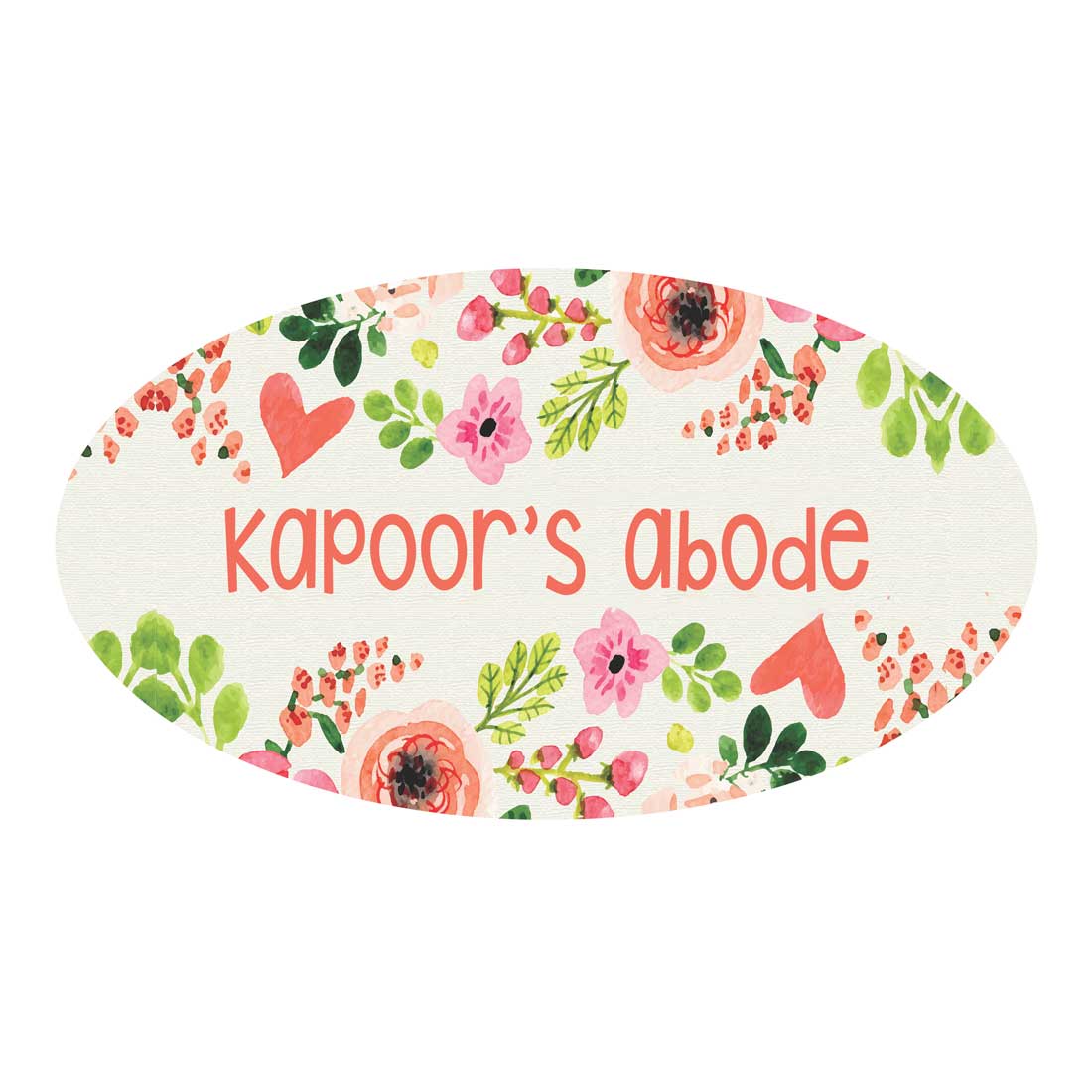 Customized Wooden Name Plate for Home Flats and Office - Flowers