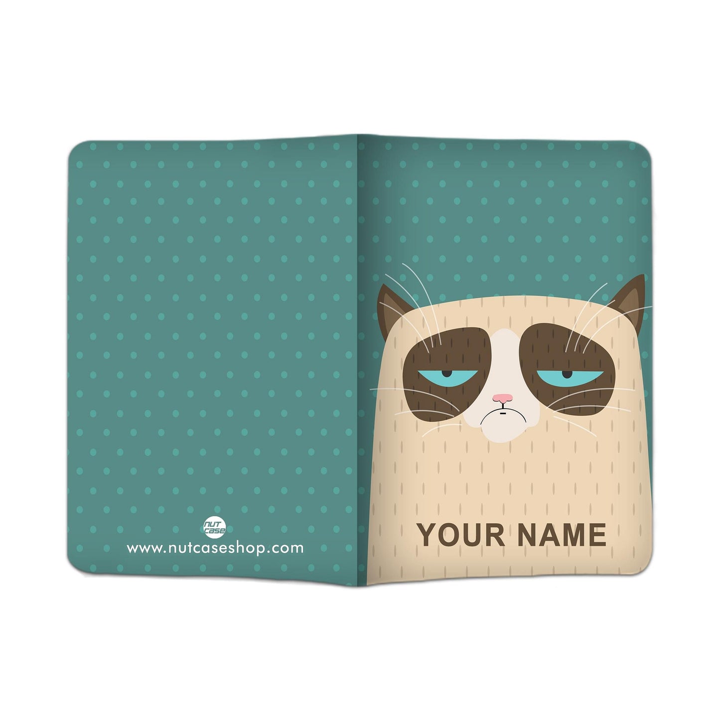 Cute Customized Passport Cover -  Grumping Cat Nutcase
