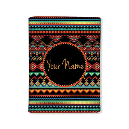 Classic Personalized Passport Cover -  Aztec Pattern Nutcase