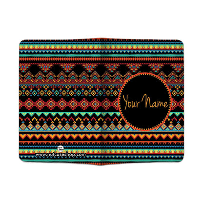 Classic Personalized Passport Cover -  Aztec Pattern Nutcase