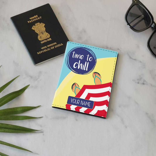 Classic Personalized Passport Cover -  Time To Chill