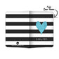 Personalized Passport Cover for Girl - Blue Heart With Strips Nutcase