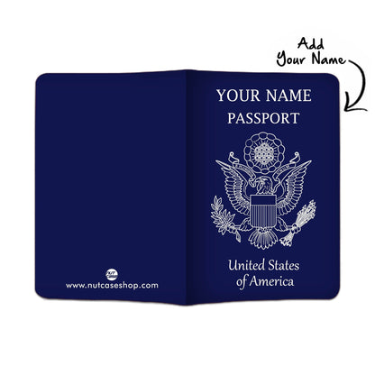 Customized Passport Holder with Name - Blue Passport Nutcase