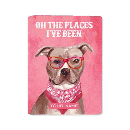 Kids Customized Passport Cover - Hipster Lab Pink Nutcase