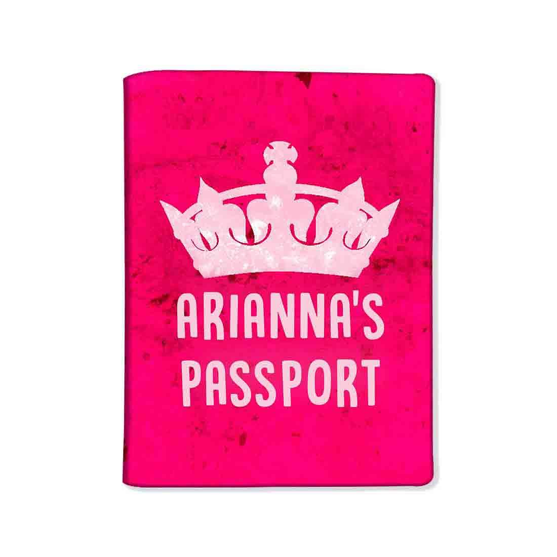 Custom Passport Cover for Girl - Pink Prinscess Nutcase
