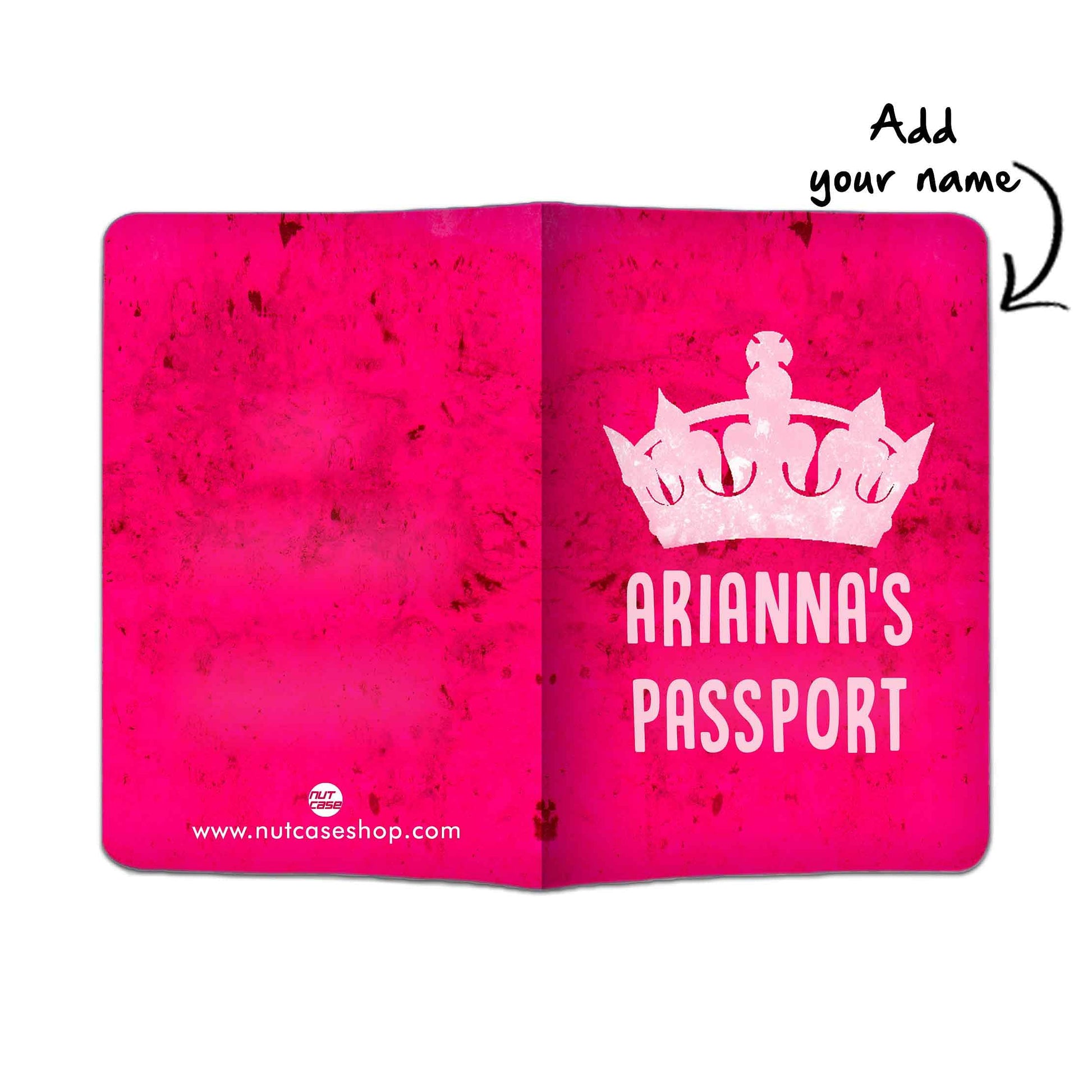 Custom Passport Cover for Girl - Pink Prinscess Nutcase