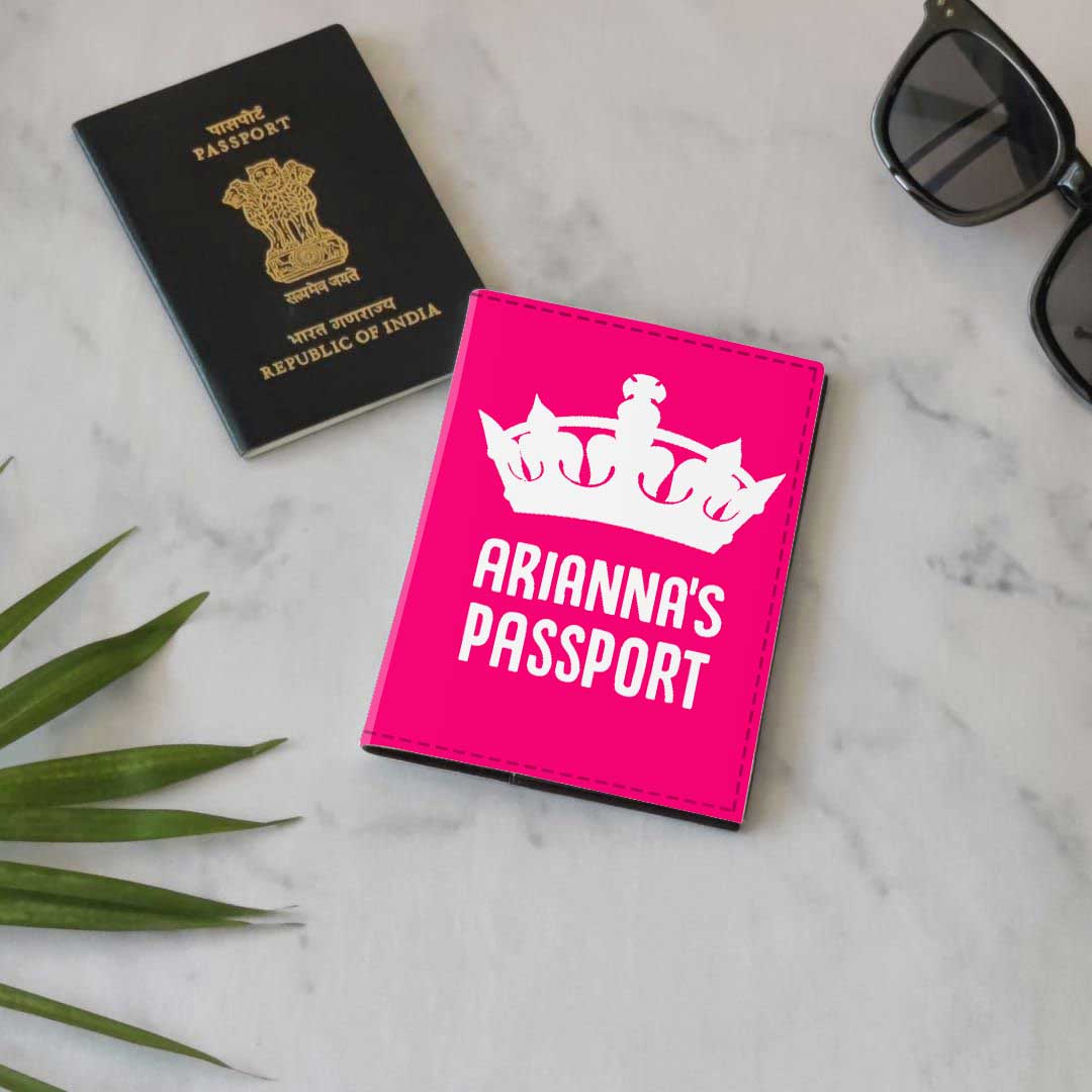 Custom Passport Cover for Girl - Pink Prinscess