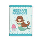 Cute Personalized Girl Passport Cover  -Jellyfish Blue Nutcase