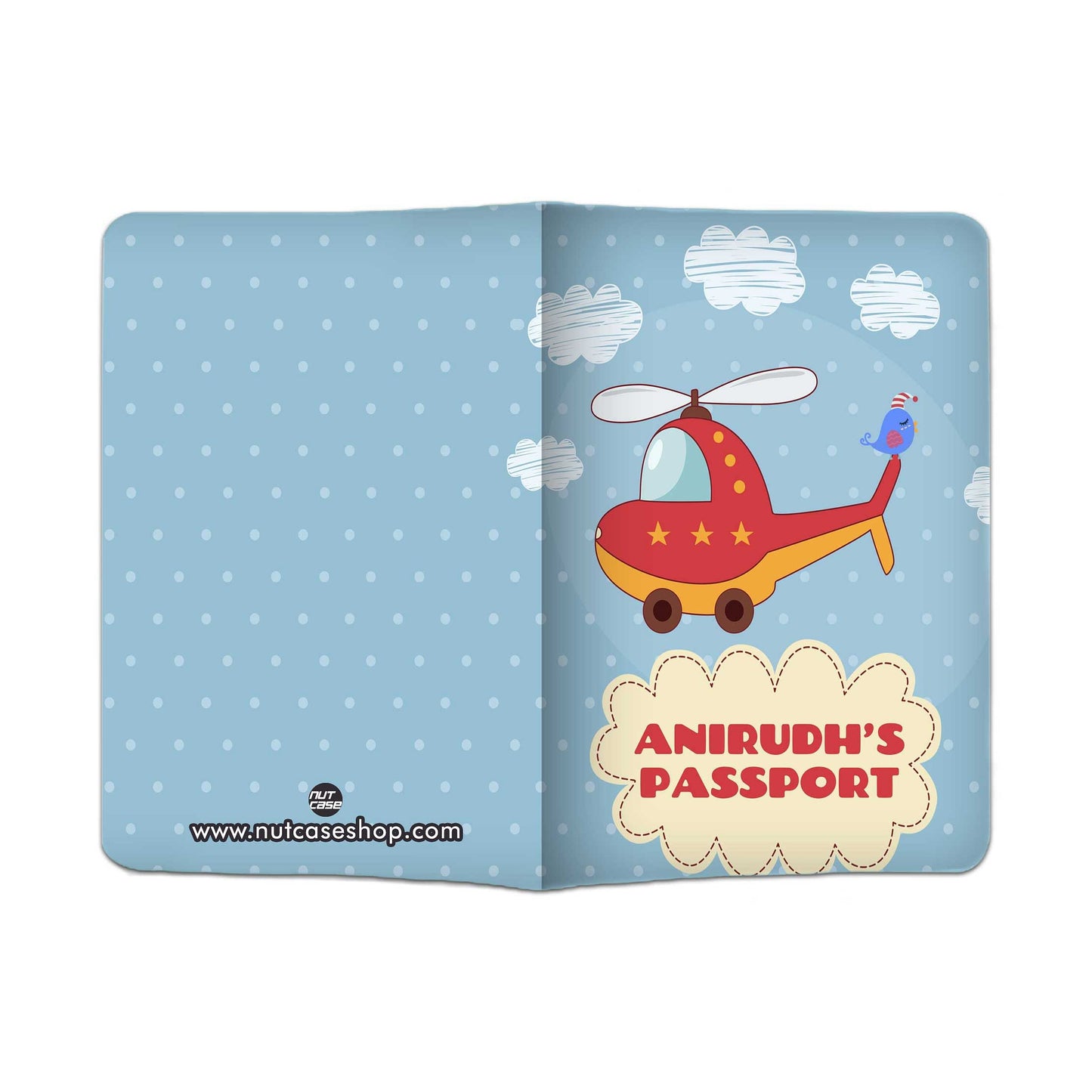 Customized Passport Cover for Kids  -Cute Helicopter Nutcase
