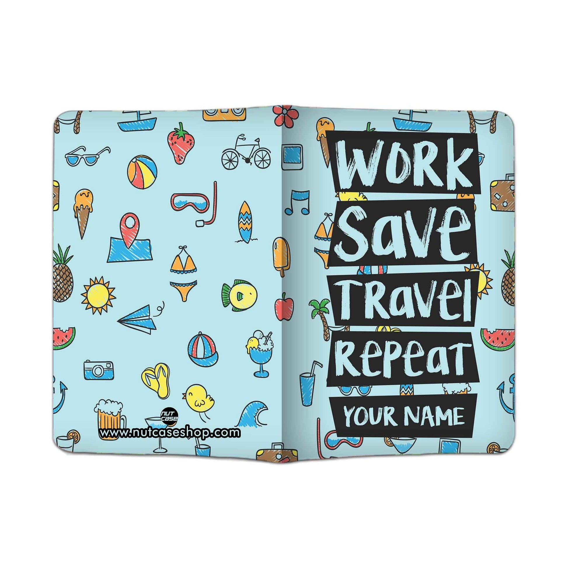 Classy Personalized Document Holder  -Work Save Travel Repeat Nutcase