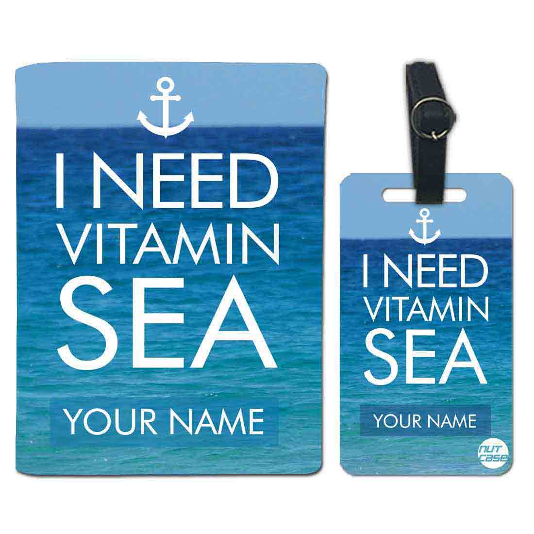 Personalized Passport Cover for Gift -  BEACH BUM - VITAMIN SEA
