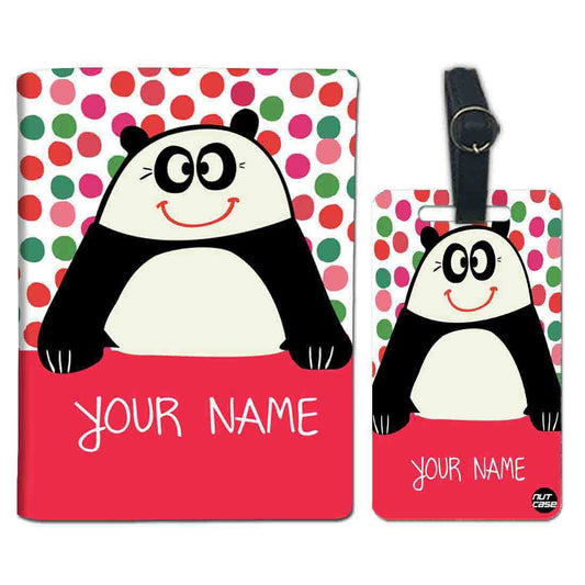 Customized Passport Cover and Luggage Tag Set for Kids  - Cute Panda Nutcase