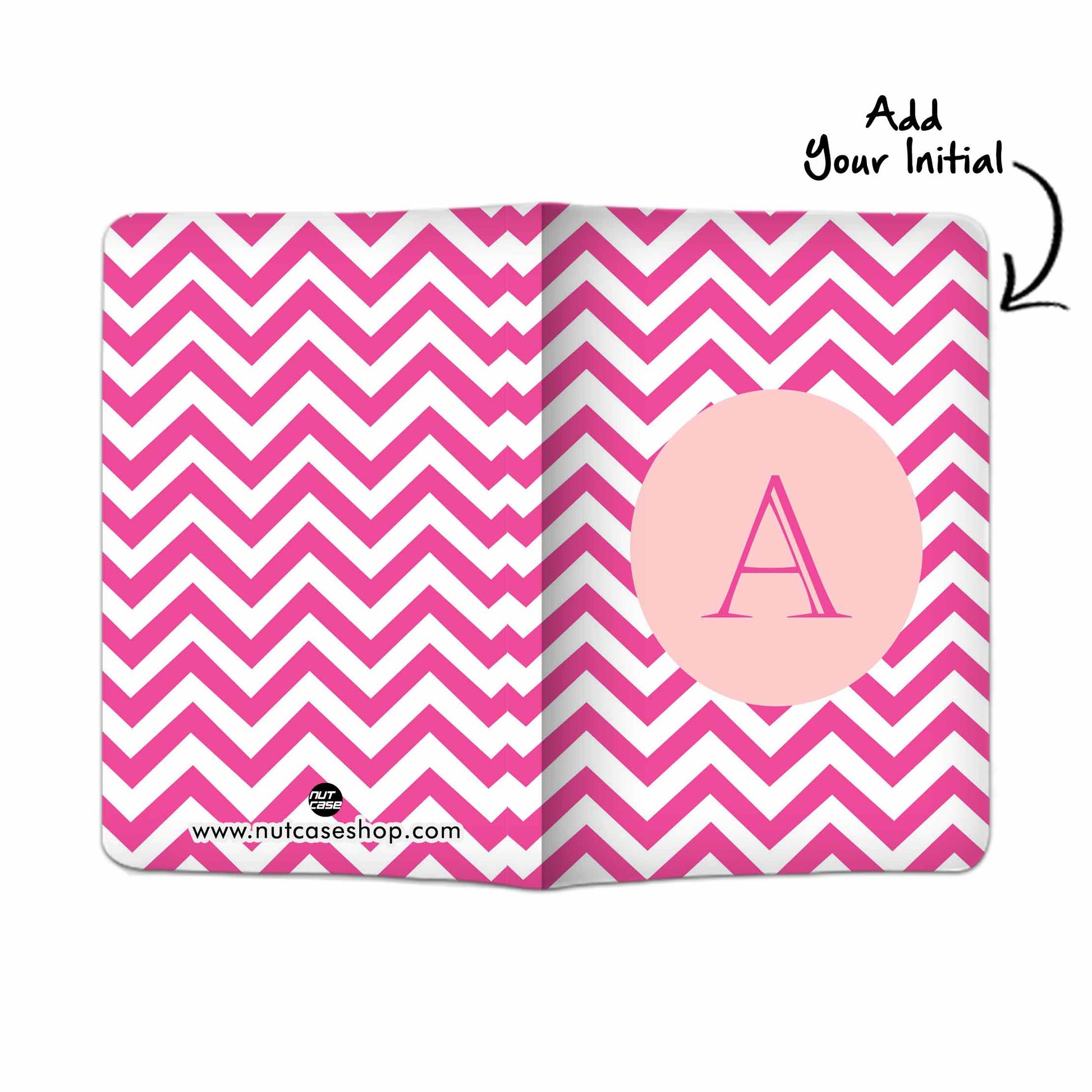 Personalised Passport Cover and Baggage Tag Combo - Pink Wave Lines Nutcase