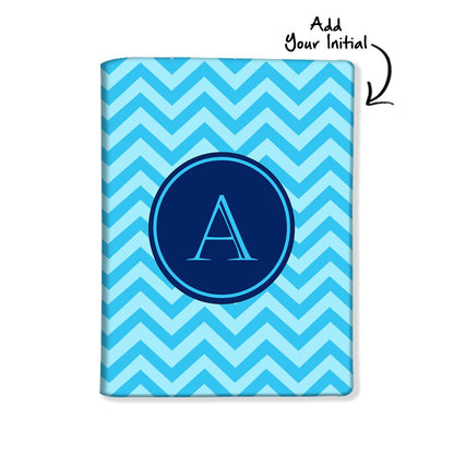 Personalized Passport Cover Travel Luggage Tag - Blue Wave Lines Nutcase