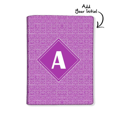 Personalized Passport Cover With Name Suitcase Tag- Purple Pattern Nutcase