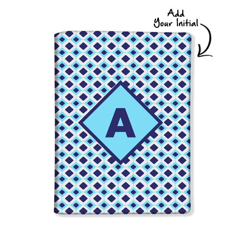 Customized Passport Cover Travel Luggage Tag - Blue Diamonds Nutcase