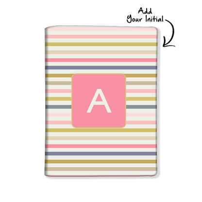 Personalised Passport Cover and Baggage Tag Combo - Pink Strips Nutcase