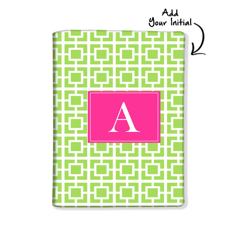 Customized Passport Cover and Luggage Tag Set - Green Box Pattern Nutcase