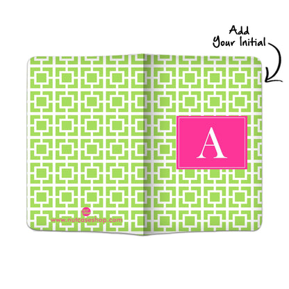 Customized Passport Cover and Luggage Tag Set - Green Box Pattern Nutcase