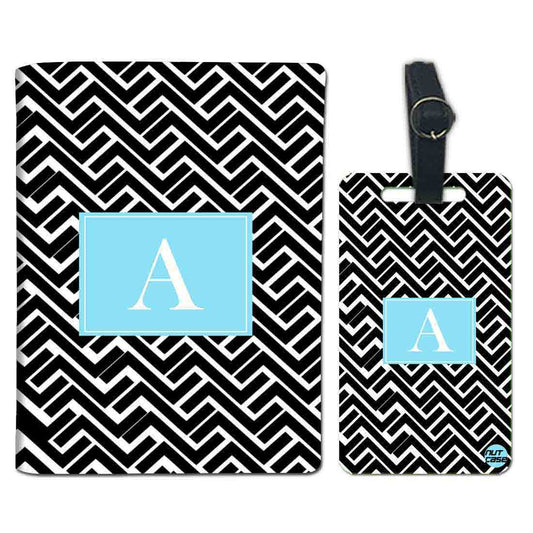 Personalized Passport Cover With Name Suitcase Tag - Black Pattern Nutcase