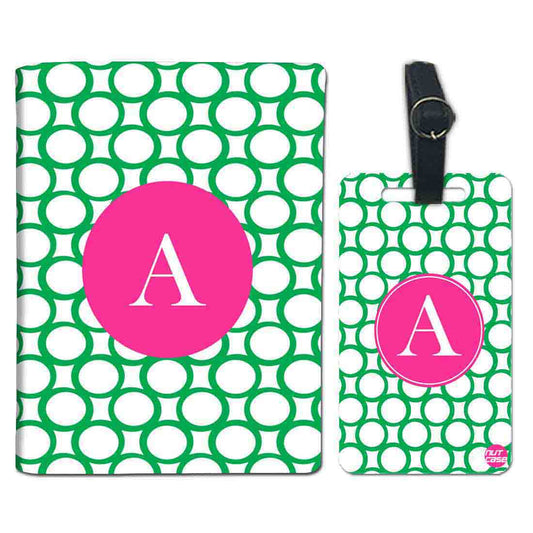 Customized Passport Cover Travel Luggage Tag - Green Circles Nutcase