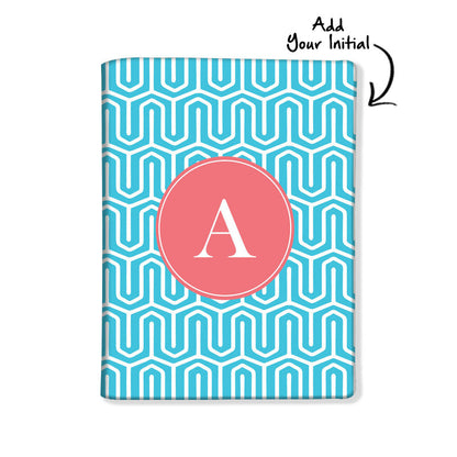 Personalised Passport Cover and Baggage Tag Combo - Blue Pattern Lines Nutcase