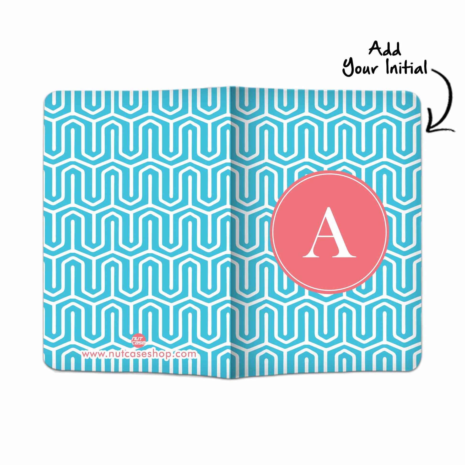 Personalised Passport Cover and Baggage Tag Combo - Blue Pattern Lines Nutcase