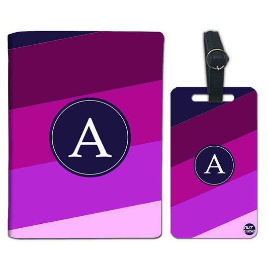 Personalized Passport Cover Travel Luggage Tag - Colorful Lines Nutcase