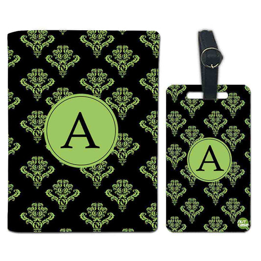 Customized Passport Cover Luggage Tag Set - Vintage Floral Pattern Nutcase
