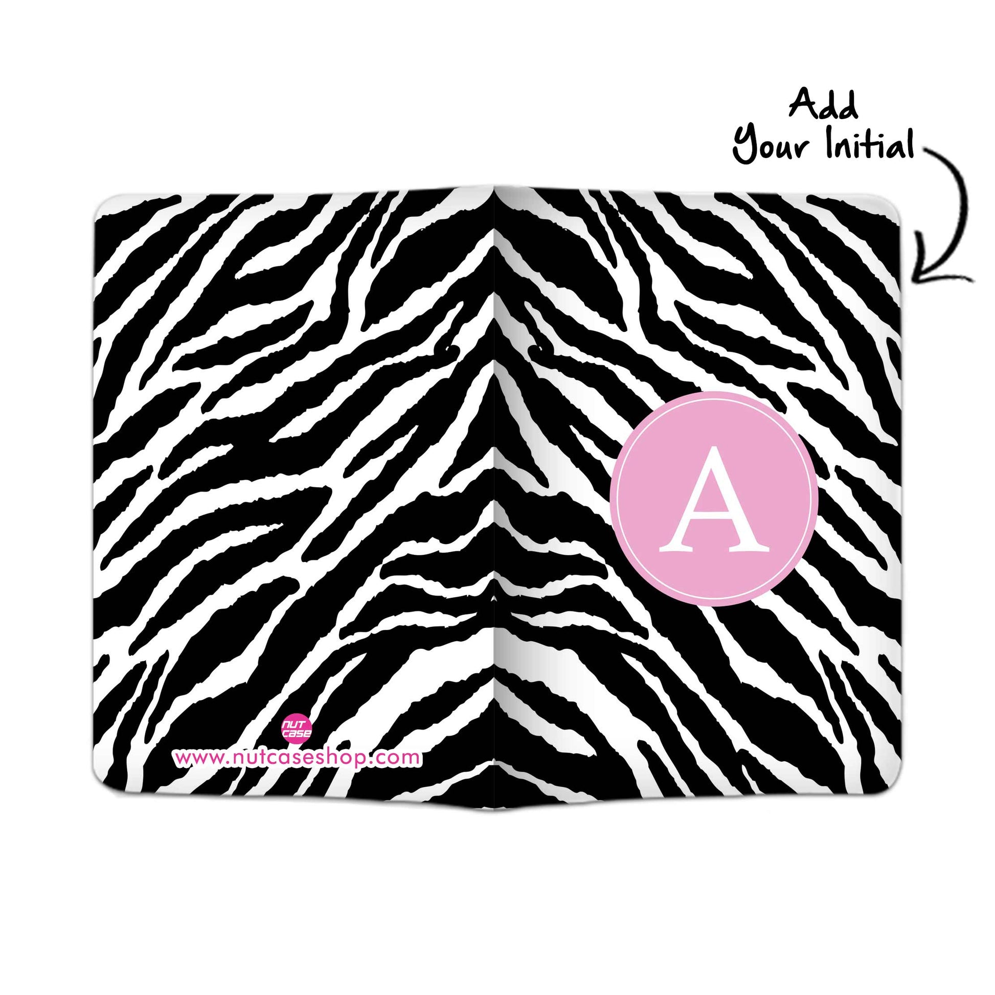 Personalized Passport Cover Luggage Tag Set - Zebra Print Nutcase