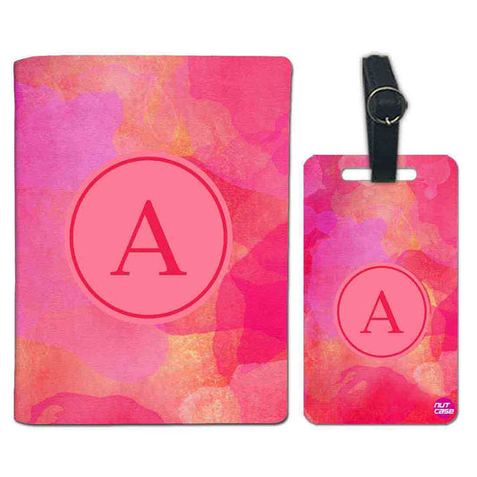 Customized Passport Cover Travel Luggage Tag - Pink Watercolor Nutcase
