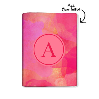 Customized Passport Cover Travel Luggage Tag - Pink Watercolor Nutcase