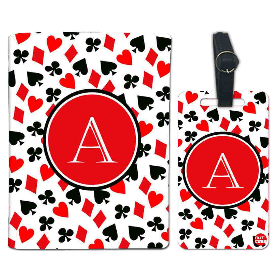 Personalized Passport Cover Luggage Tag Set - Playing Cards Nutcase