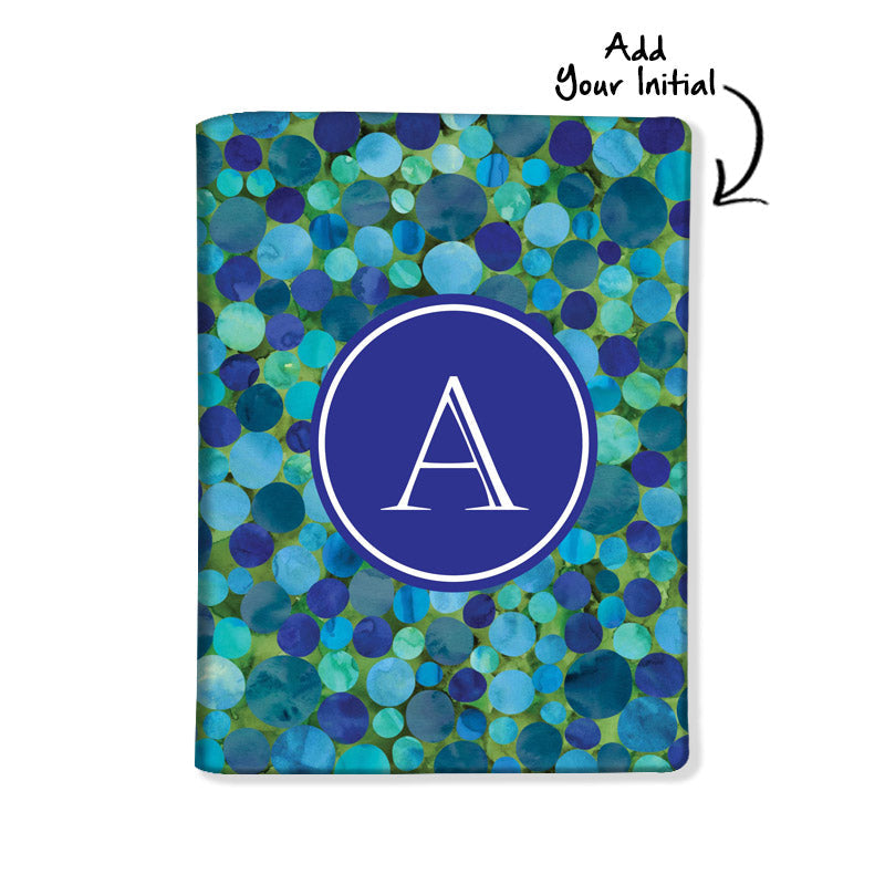 Customized Passport Cover Travel Luggage Tag - Marble Blue Dots Nutcase