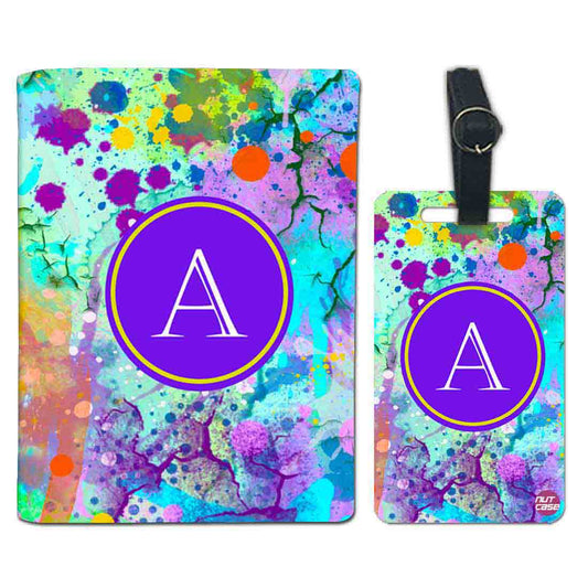 Personalised Passport Cover and Baggage Tag Combo - Watercolor Nutcase