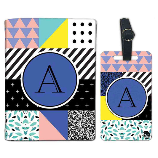 Personalised Passport Cover Luggage Tag Set - Strips Pattern Nutcase